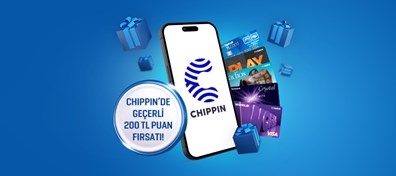 Chippin'e yeni üye olan müşterilerimize özel Chippin’de geçerli 200 TL Puan hediye!